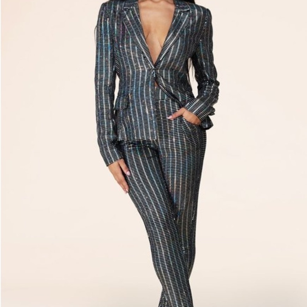 Sequined Office Set - Blazer and Pants